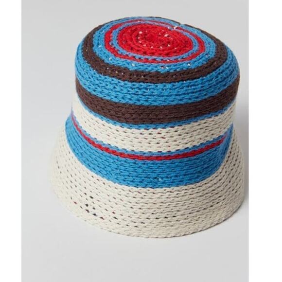 Urban Outfitters Kelly Striped Crochet Bucket Hat Women's NEW - Picture 1 of 9